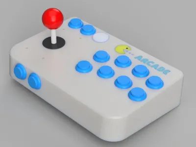 MAME Arcade USB Joystick, customizable, Fusion360