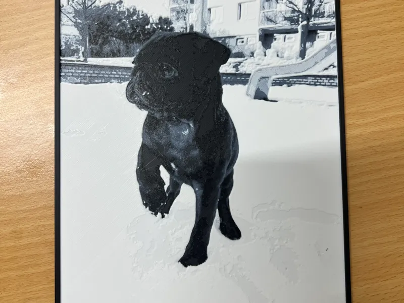 Pug in Snow - Hueforge