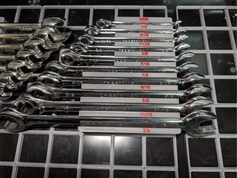 Gridfinity Craftsman SAE Ratcheting Wrench Tray