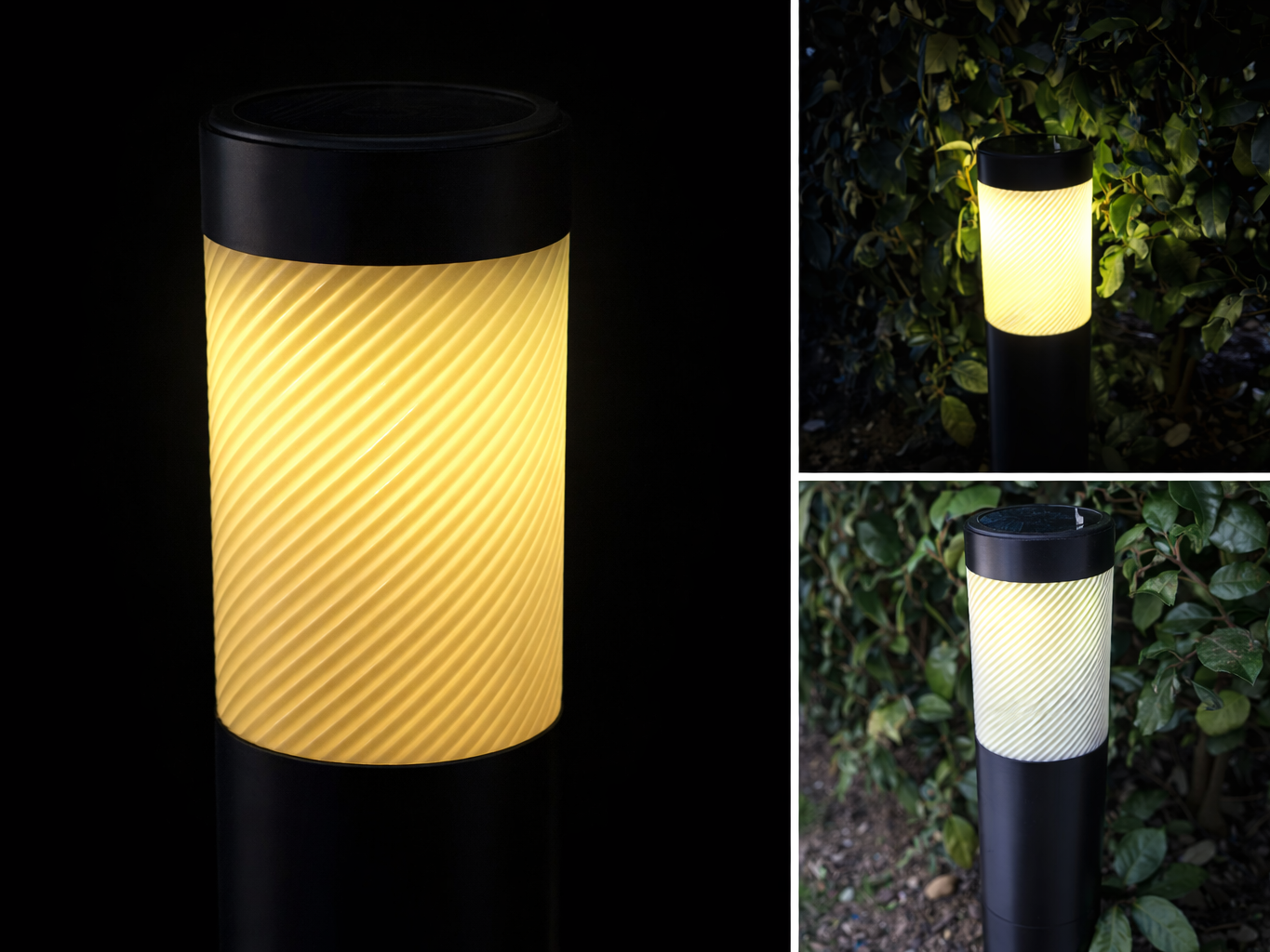 Modular Garden Solar Bollard – Wave Twist Shade