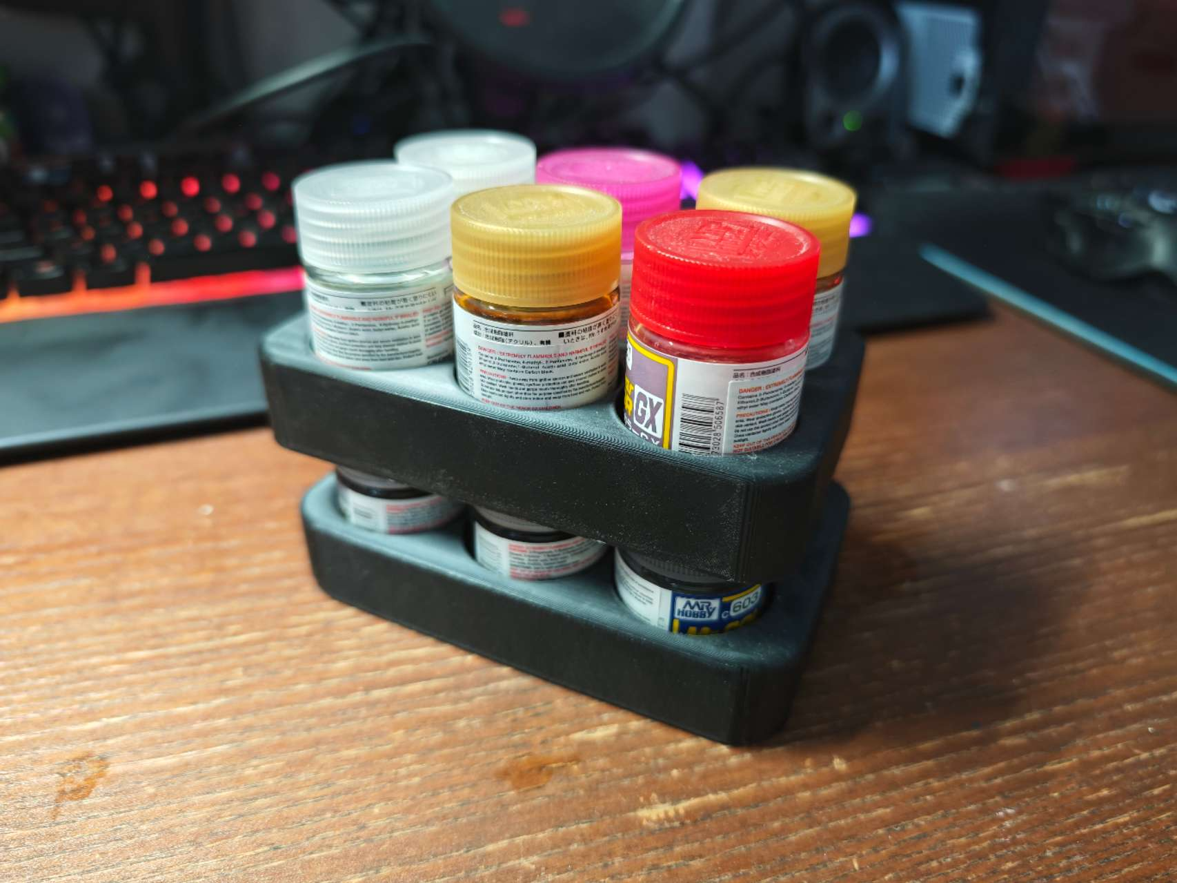 Stackable Mr. Color and Tamiya paint container