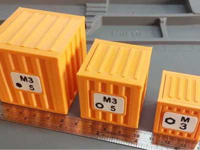 Shipping Container Style Screw Storage