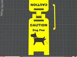 Caution Dog Pee warning sign