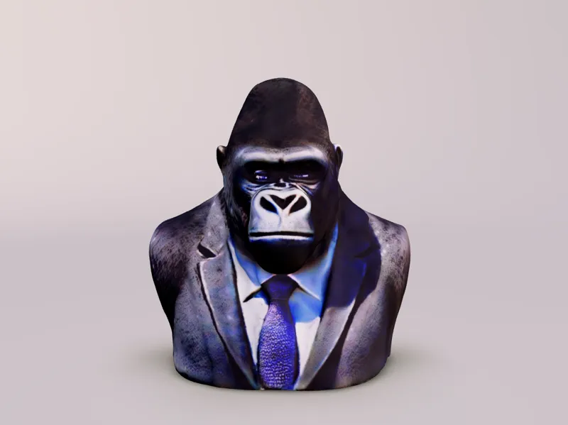 Gorilla with a suit