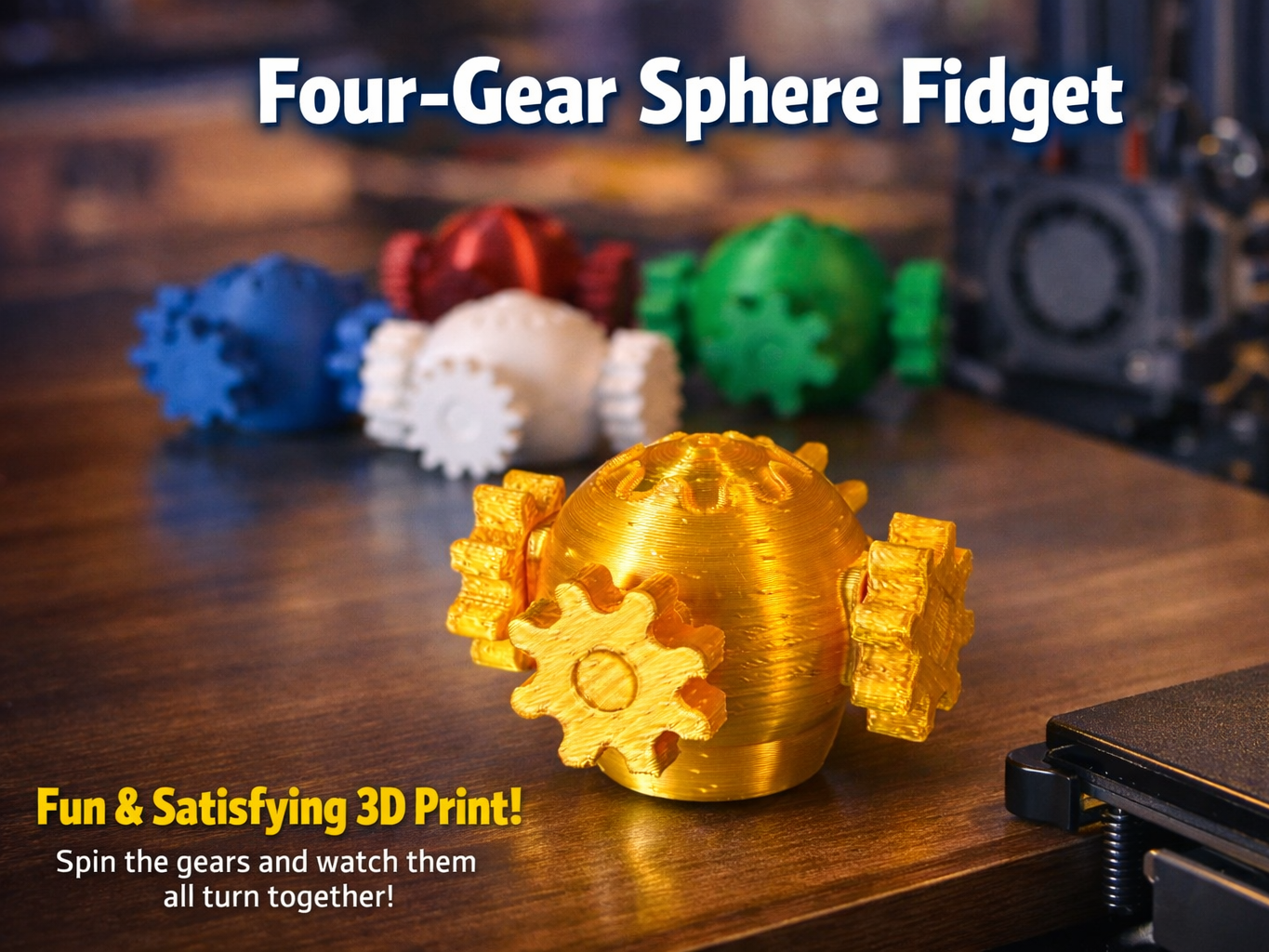 Four gear sphere fidget