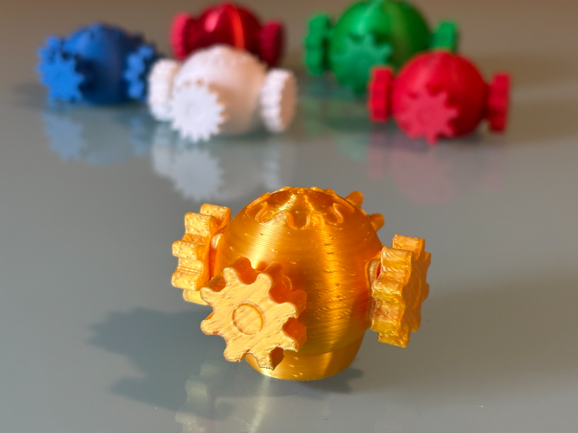 Four gear sphere fidget