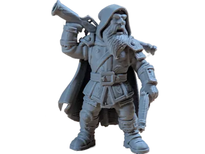 DnD Dwarf Male Rifleman w/ Rifle, Pistol