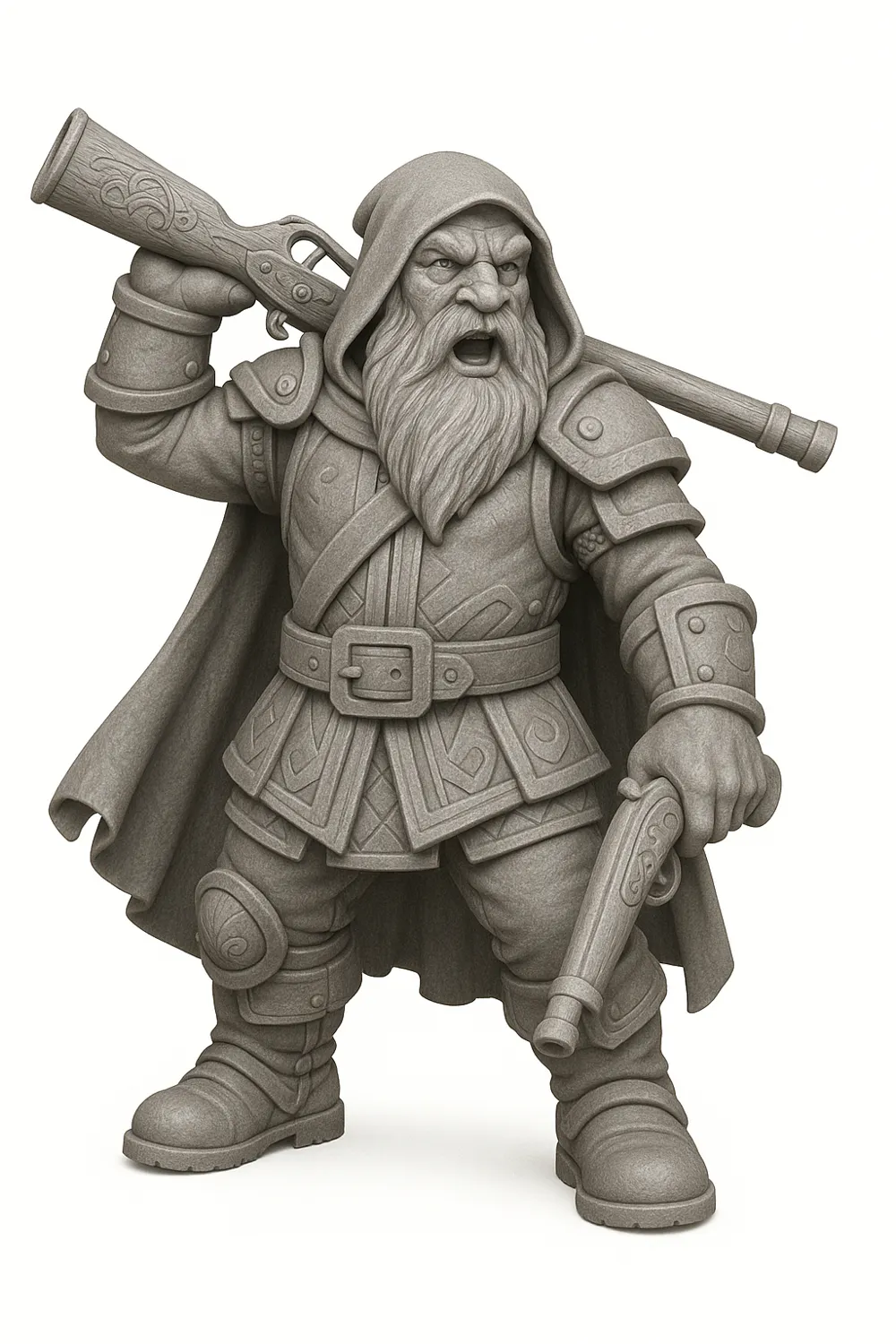 DnD Dwarf Male Rifleman w/ Rifle, Pistol by Alan-and-Jordi MakerWorld ...