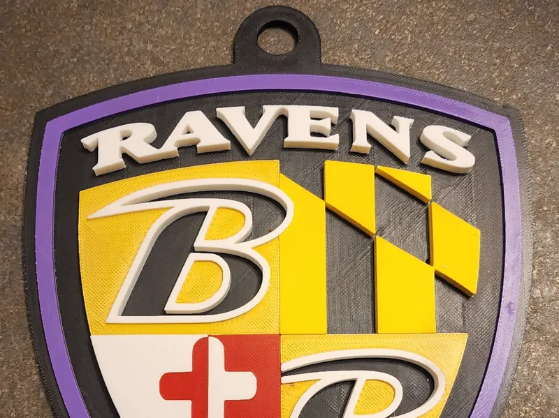 Ravens Coat of Arms Oversized Necklace Pendant
