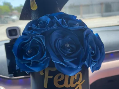 cylindrical box for graduation flower arrangement