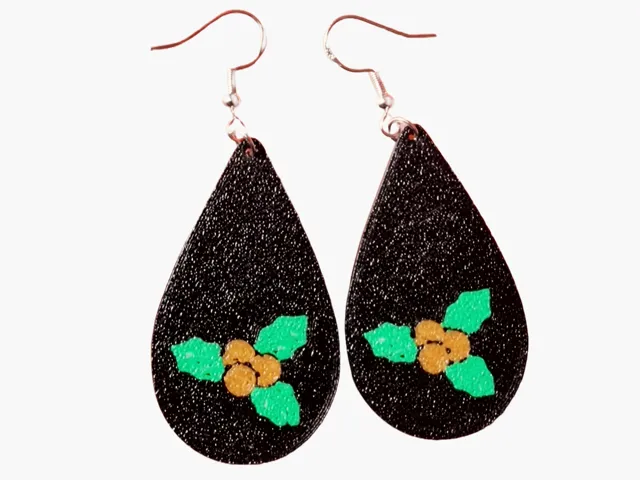 Holly Earrings for Christmas