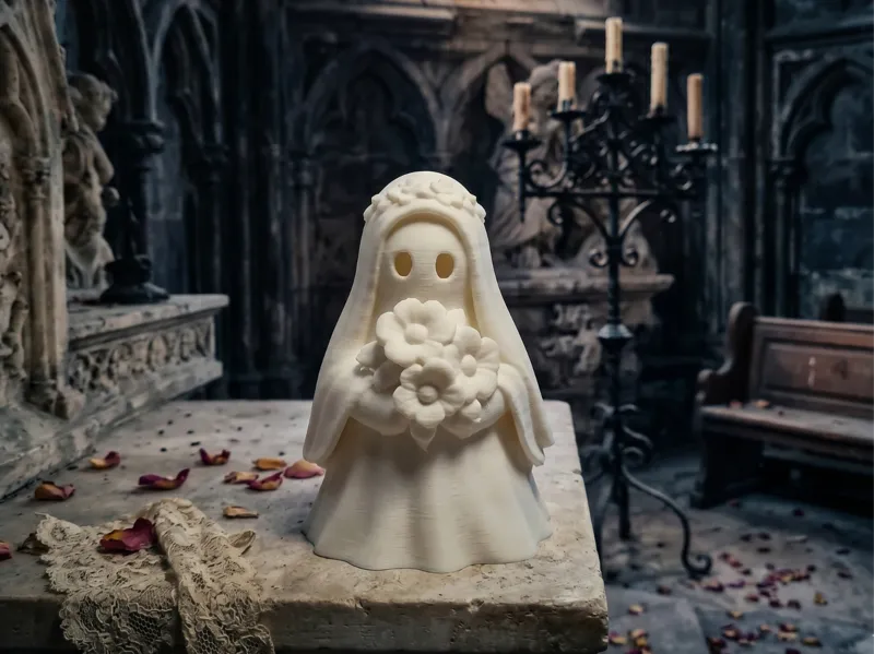 Cute Ghost Bride - Flower Bouquet Figure