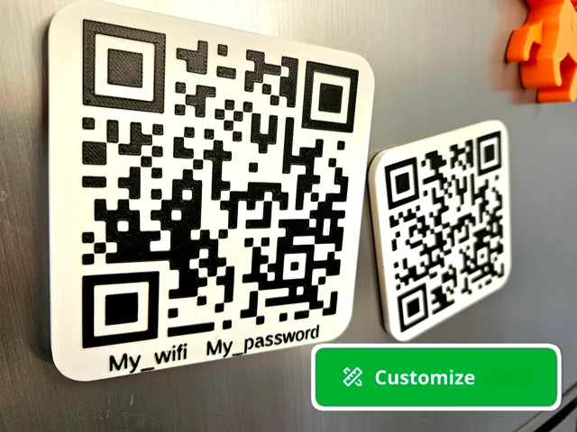 Configurable QR Wifi fridge magnet