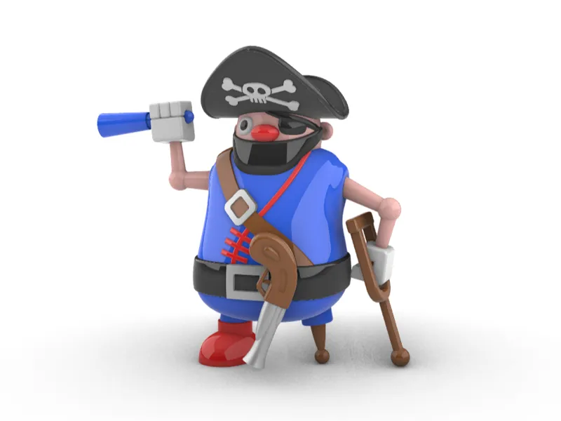 Robo datchi series 003-Pirate captain(black beard)