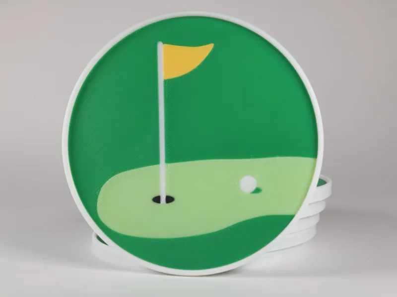Golf Coaster - flag and hole