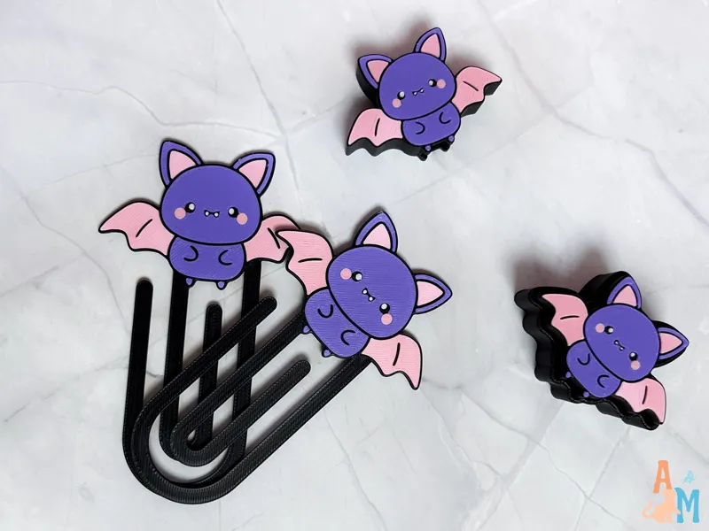 Halloween Bat Clicker, Straw Topper, Paperclip Set