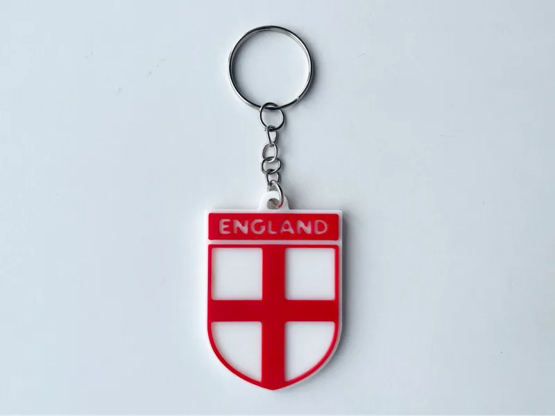 England Flag Shield Keyring - St George's Cross