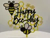 happy bee-day cake topper