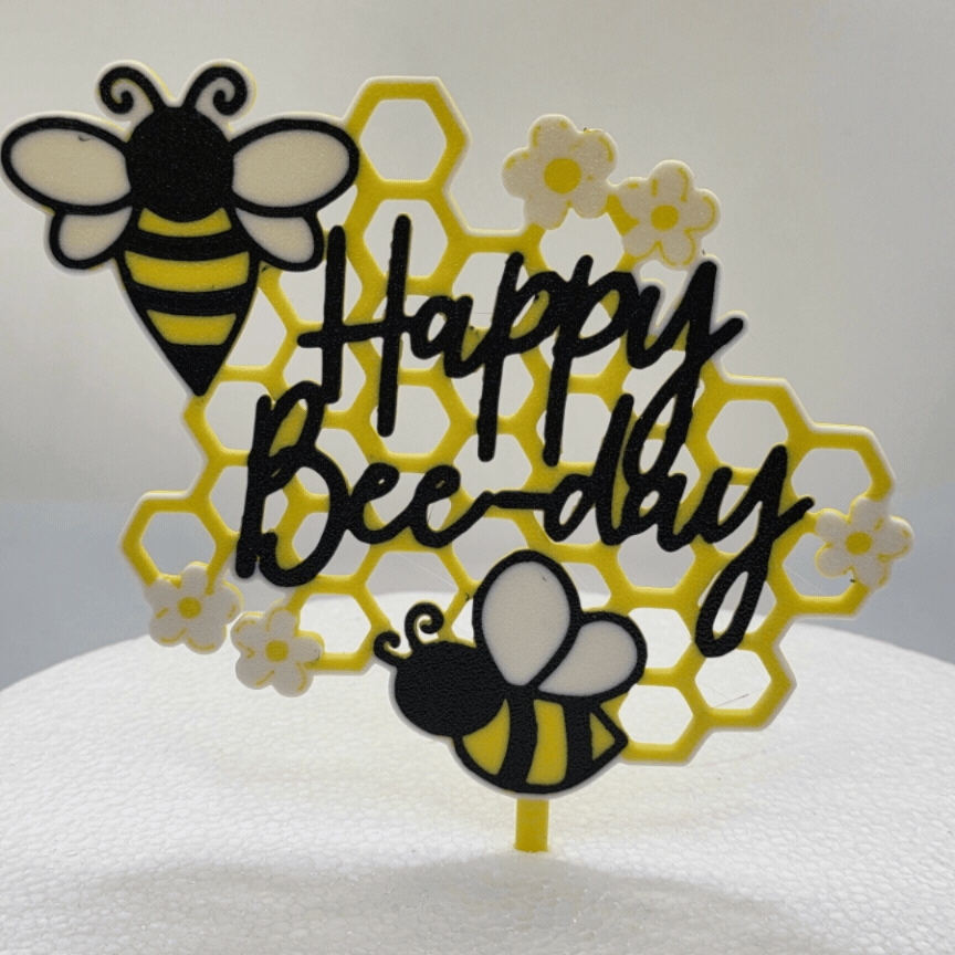 happy bee-day  Honey bees cake topper 