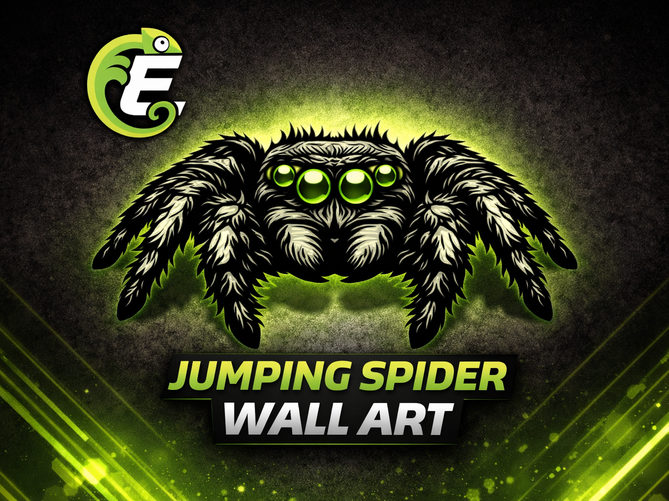 Jumping Spider Wall Art – Bold Silhouette Decor