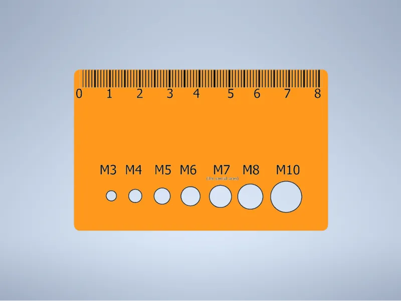 bolts measuring tool criditcard size
