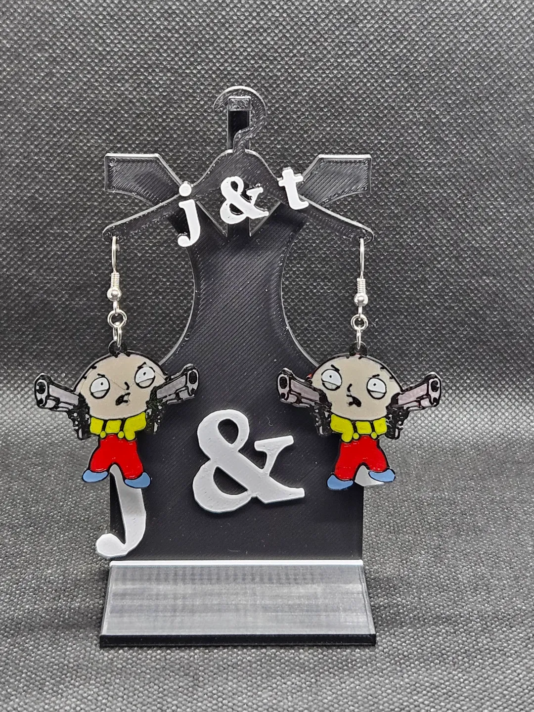 Stewie 2-GUNS earrings view 2