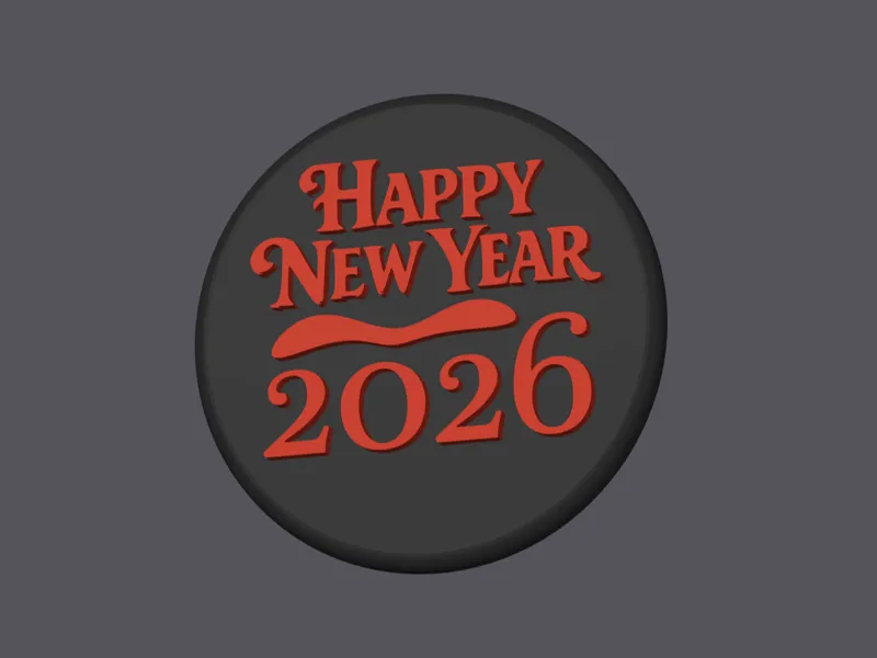 Happy New Year 2026 Fridge Magnet