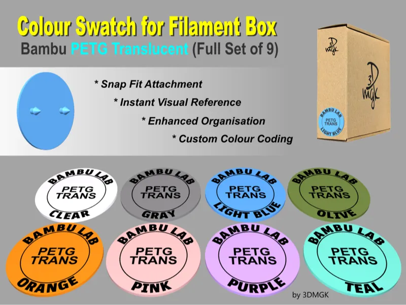 Filament Box Swatch - Bambu PETG TRANSLUCENT