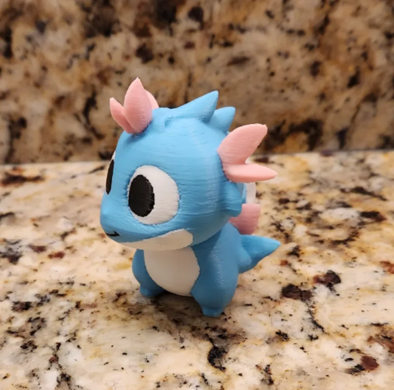 The Cutest of Cute Baby Dragon with Flowers