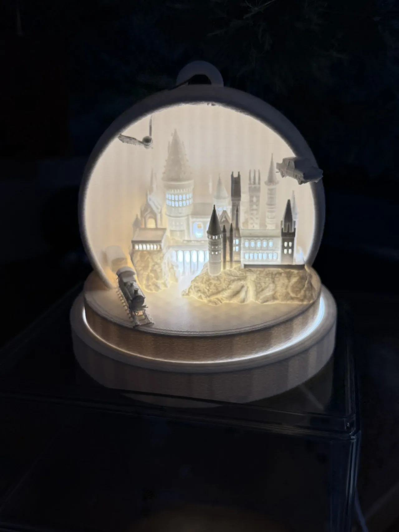 Hogwarts easy 2 print tealight/led lamp Snow Globe view 4