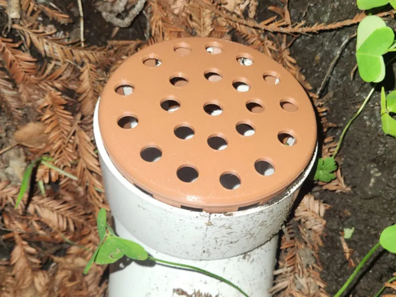 4" end cap for female pipe with drainage holes