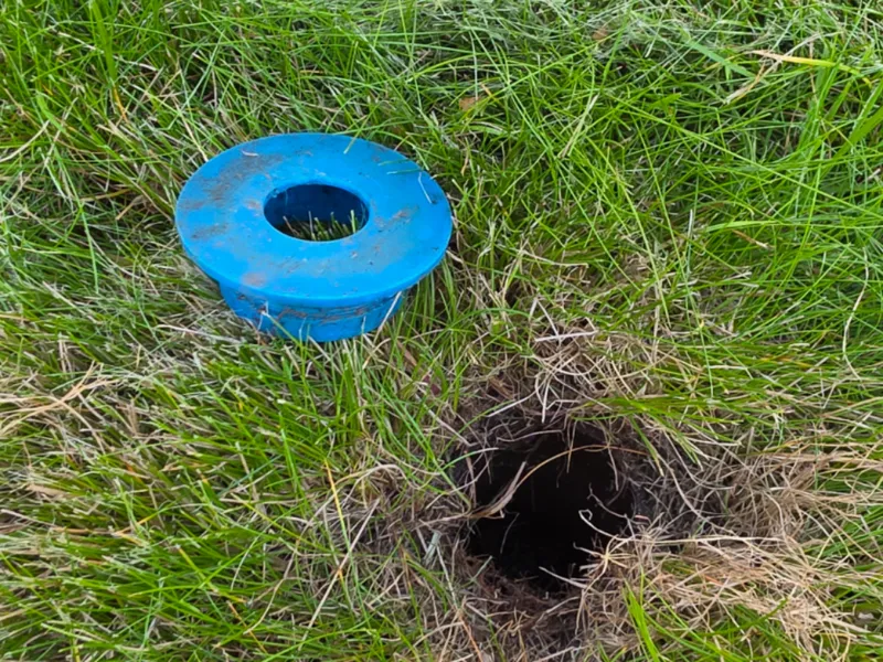 Never Lose Your Flagpole Hole Again! - ground cap