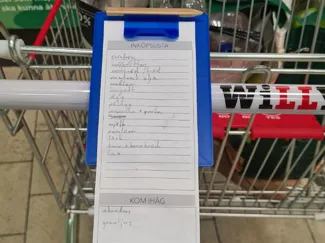 Shopping-cart clipboard