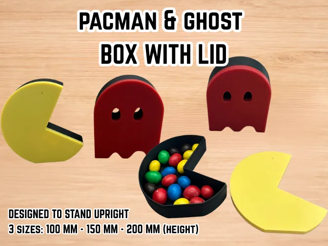 Pacman & ghost box with lid - Free 3D Print Model - MakerWorld