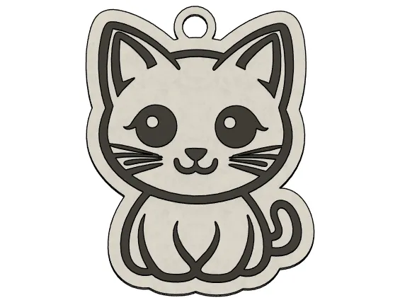 Cute cat (kittie) - keychain