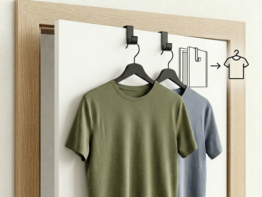 Over Door Clothes Hanger Hook for Drying & Storage