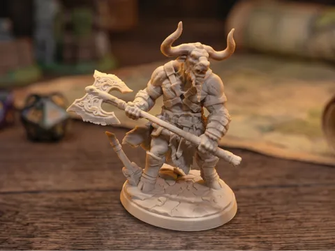 Figura decorativa: Minotaur Berserker - Savage Labyrinth Champion — referencia de MakerWorld