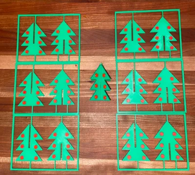 christmas tree kit card with ornaments