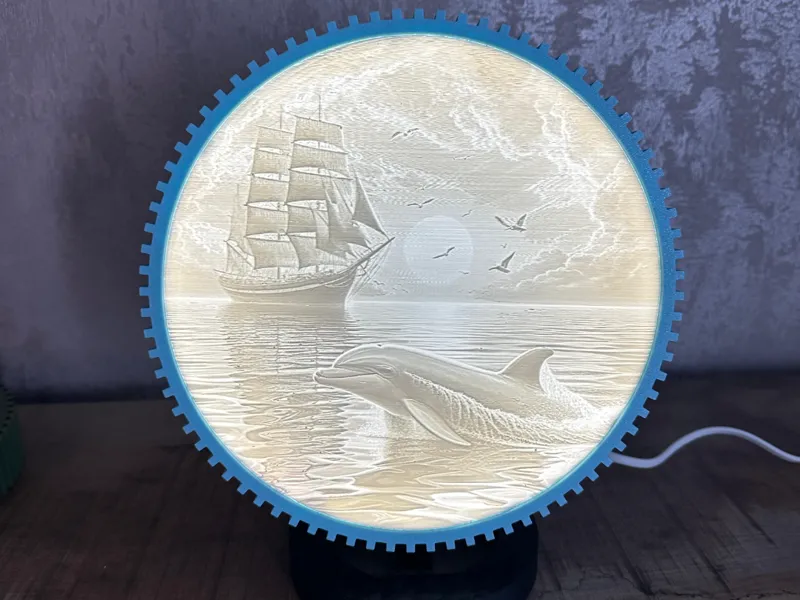 Lithophane Lampe Personalisierbar/Delfin Light Box