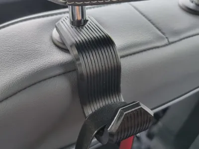 Car Headrest Hook - Ribbed - Strong - 14mm Dia.