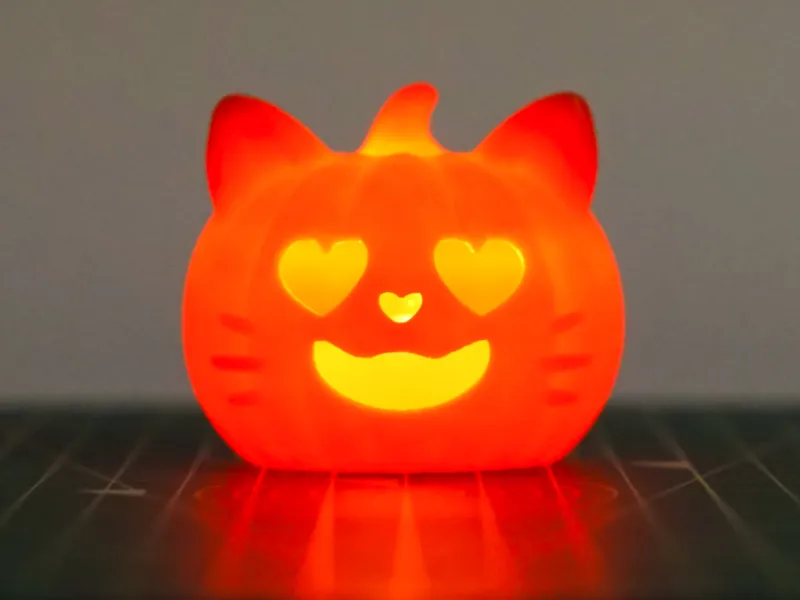 Love Cat Jack O Lantern Cute Pumpkin Cat Head LED