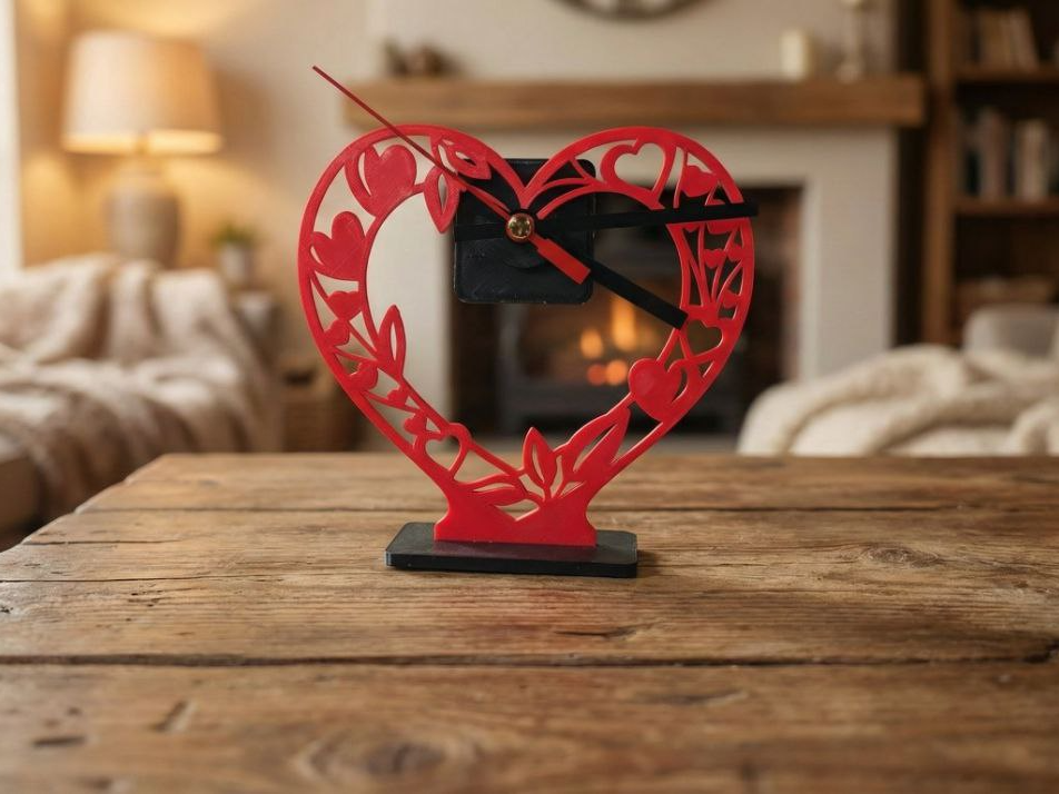 Romantic Heart-Shaped Desk Clock