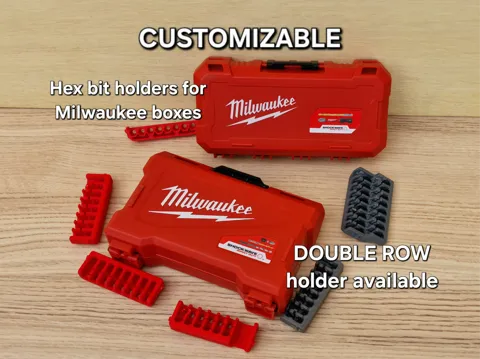 Soporte: Milwaukee Shockwave Bit Holder + Gridfinity Bins — referencia de MakerWorld