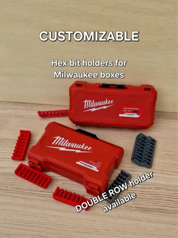 Soporte: Milwaukee Shockwave Bit Holder + Gridfinity Bins — vista de referencia 2