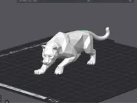 Panthère low poly — sculpture géométrique — photo 1
