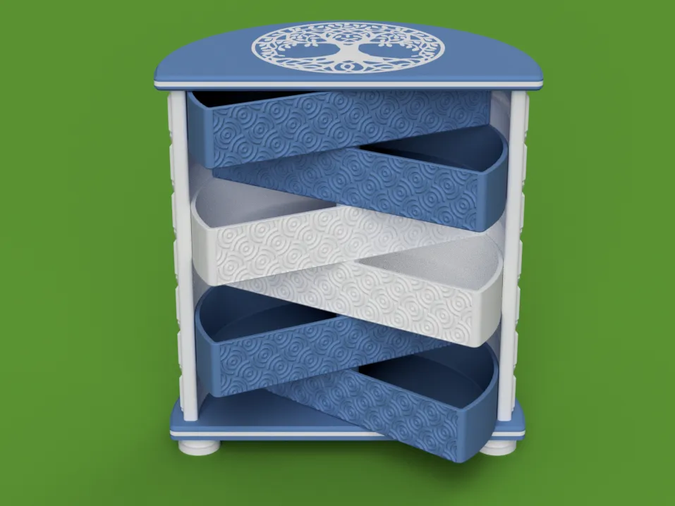 Rotating drawers desk organizer with 6 drawers by SaVo3D - MakerWorld