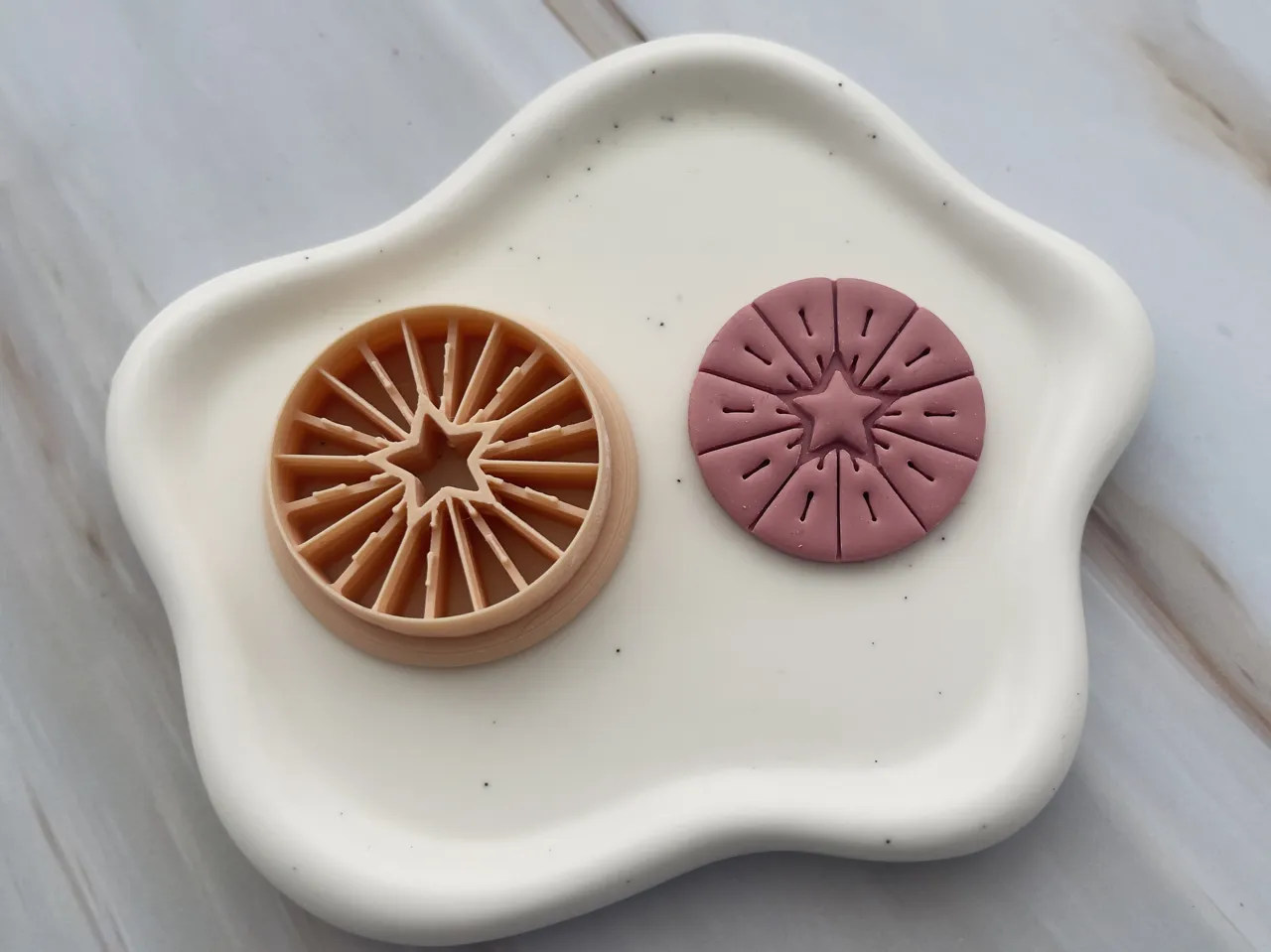Star Sun Polymer Clay Earrings Cutter view 2