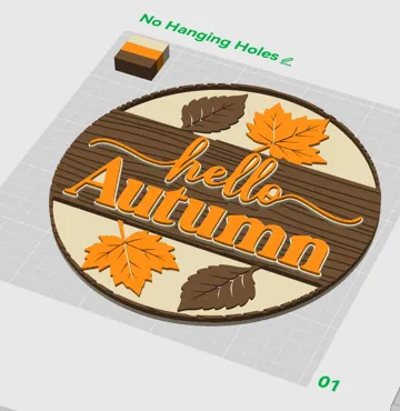 Letrero o emblema decorativo: Hello Autumn Wood Texture Round Sign Fall Decor — vista de referencia 5