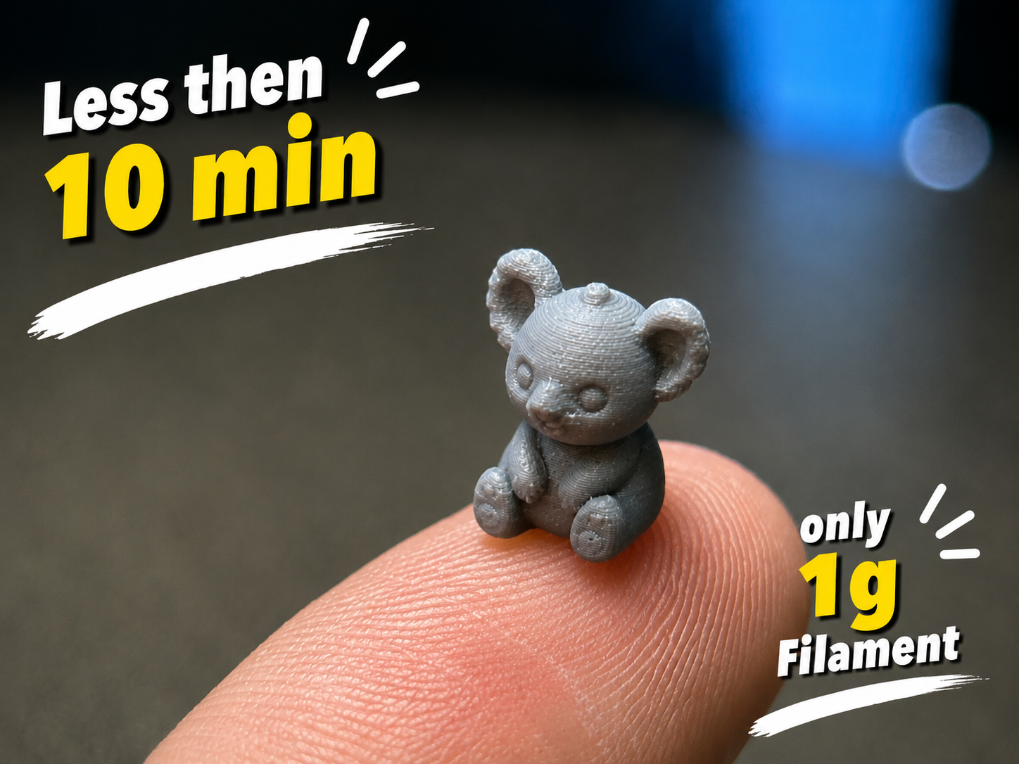 Mini Koala - 10 Min - No Support - 1g Filament
