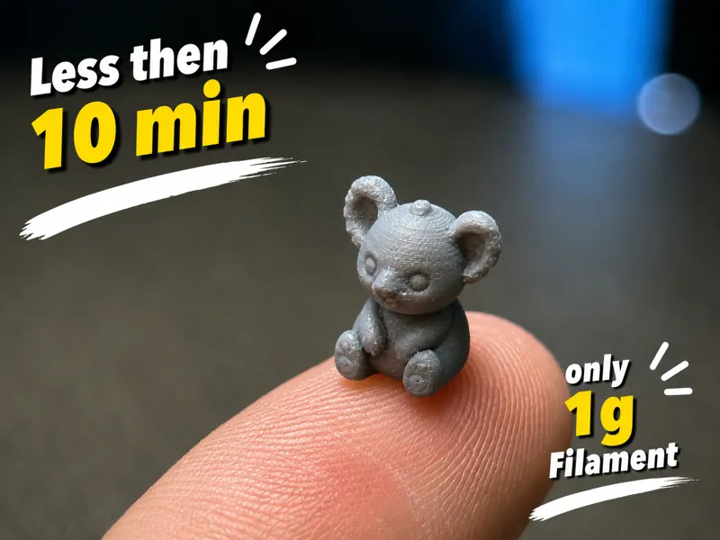 Mini Koala - 10 Min - No Support - 1g Filament